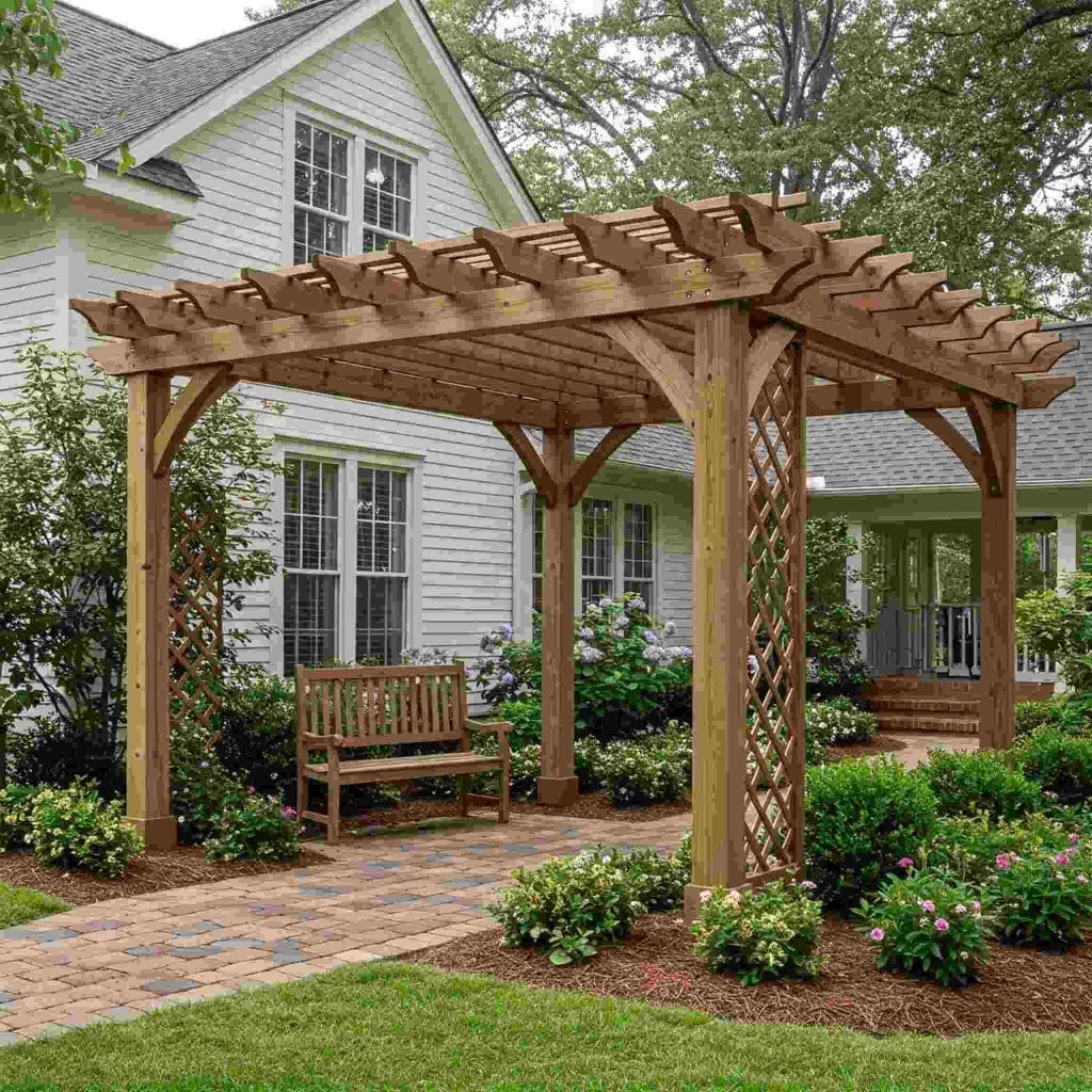 Une pergola dans une propriété résidentielle en SC compressé Une pergola dans une propriété résidentielle en SC